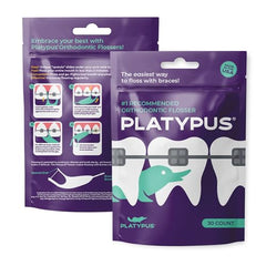 Platypus flossers between brackets for quick debris removal.
