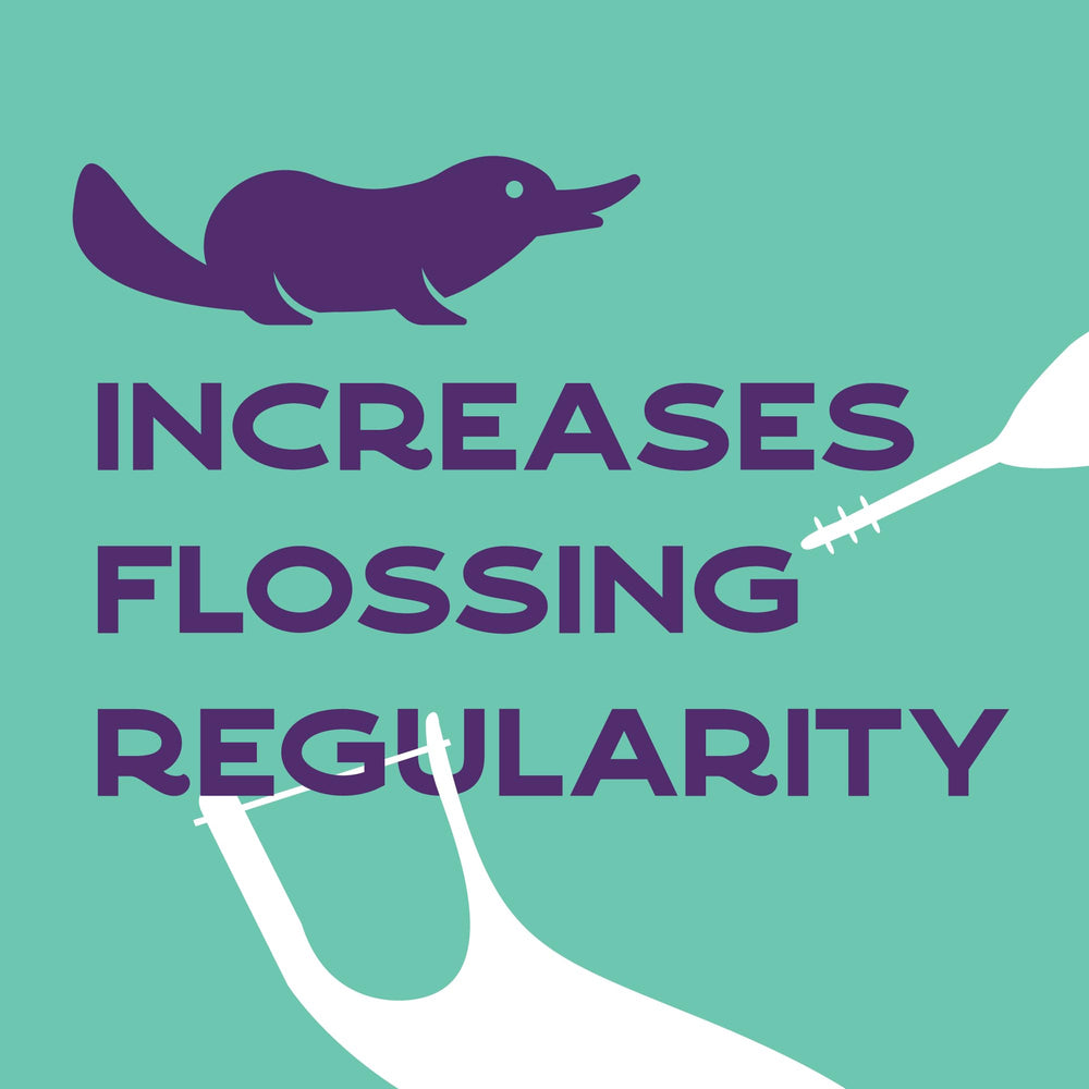 Platypus orthodontic flossers safe design protects wires and brackets.