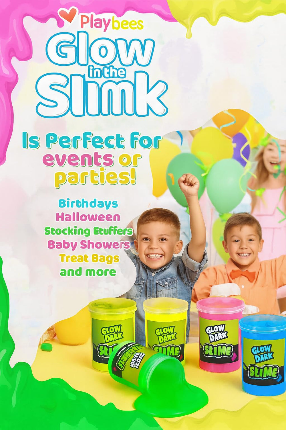 Non-toxic Playbees slime in BPA-free container for safe use