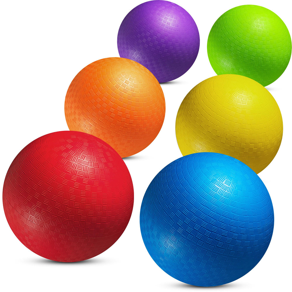 PlayBolt 8.5-inch blue playground ball ready for outdoor dodgeball games.