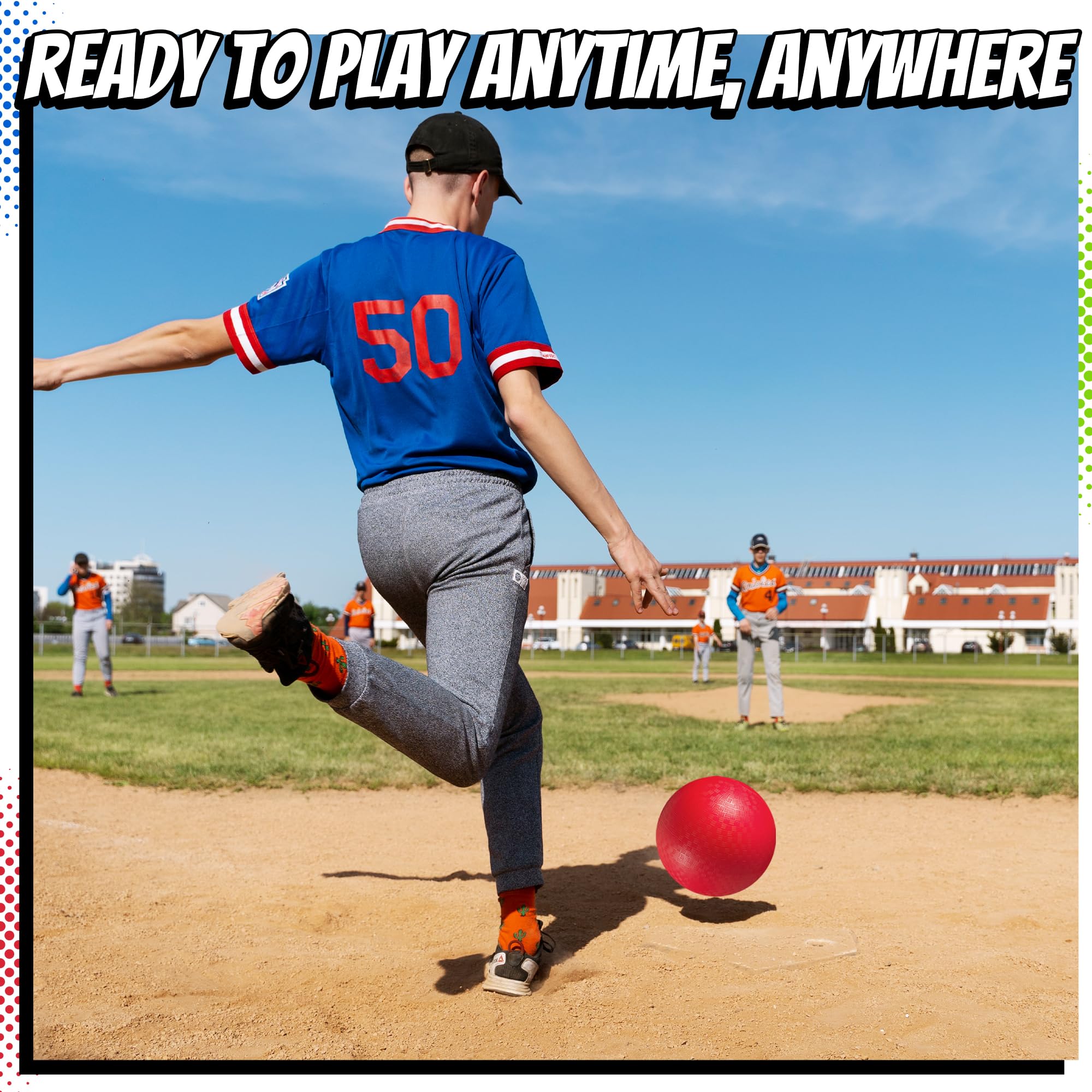 PlayBolt 8.5-inch purple playground ball versatile for teams and family tournaments.