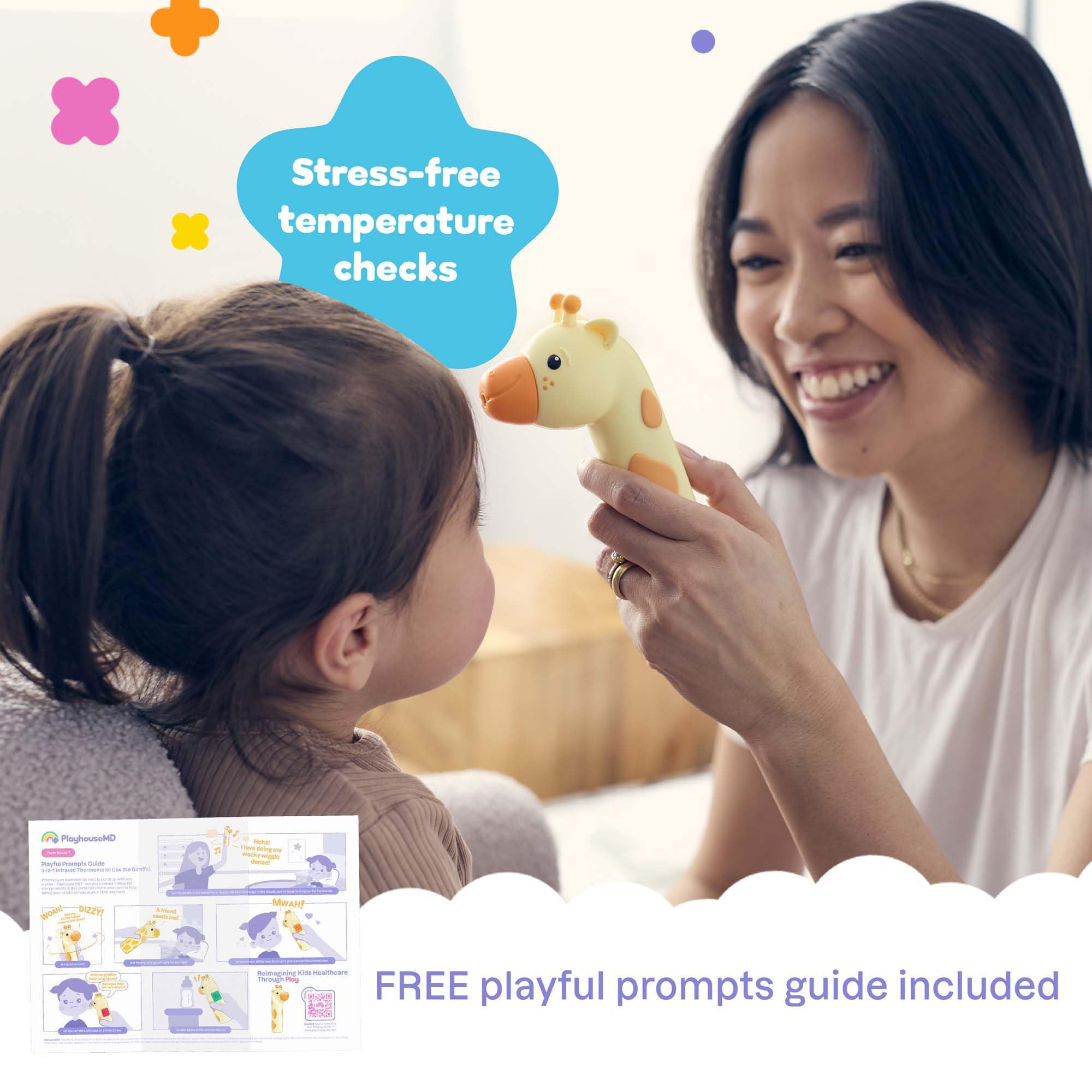Playhouse MD kid-friendly giraffe design keeps little ones engaged during checks.