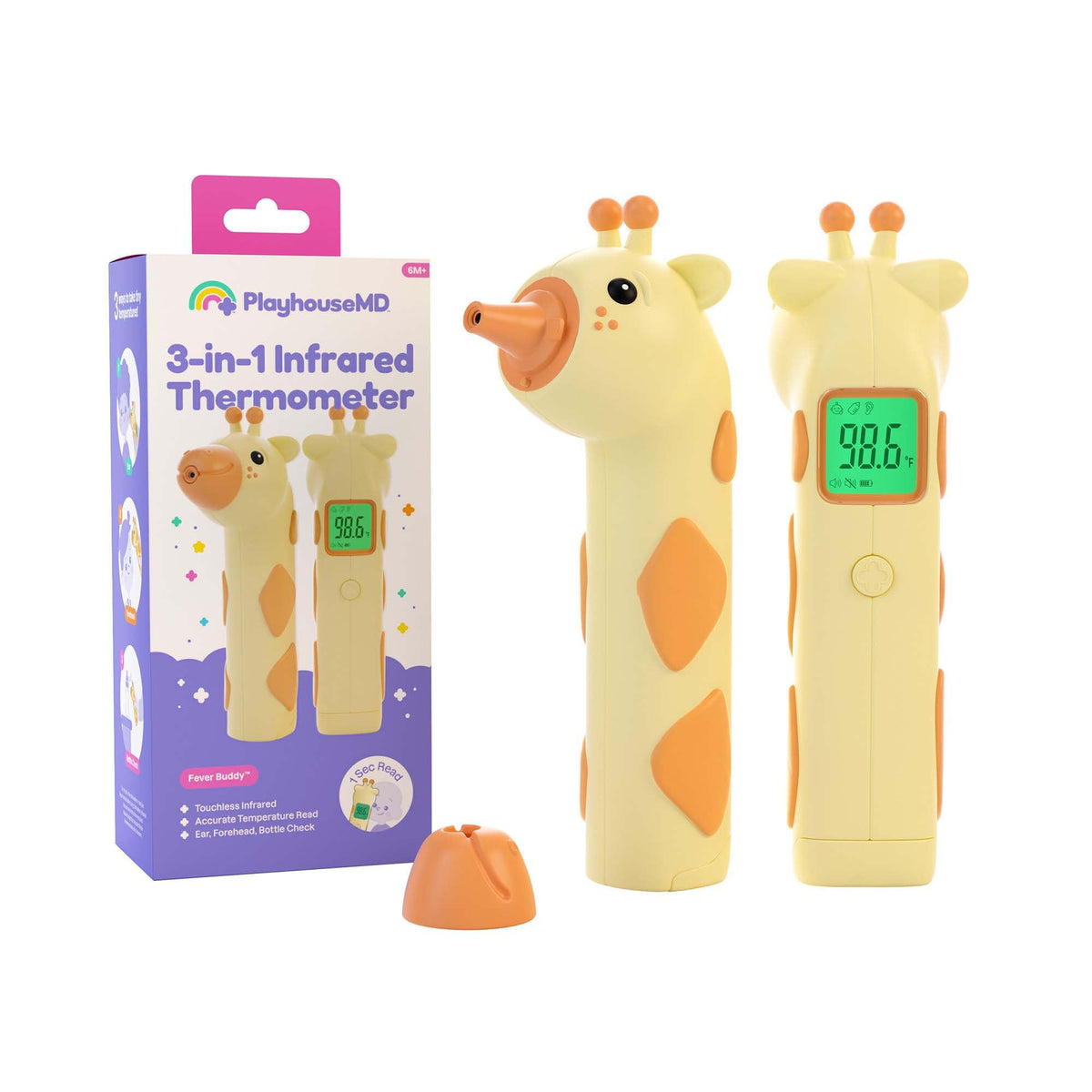 Playhouse MD Baby Thermometer no-touch forehead with quick readings for calm mornings.