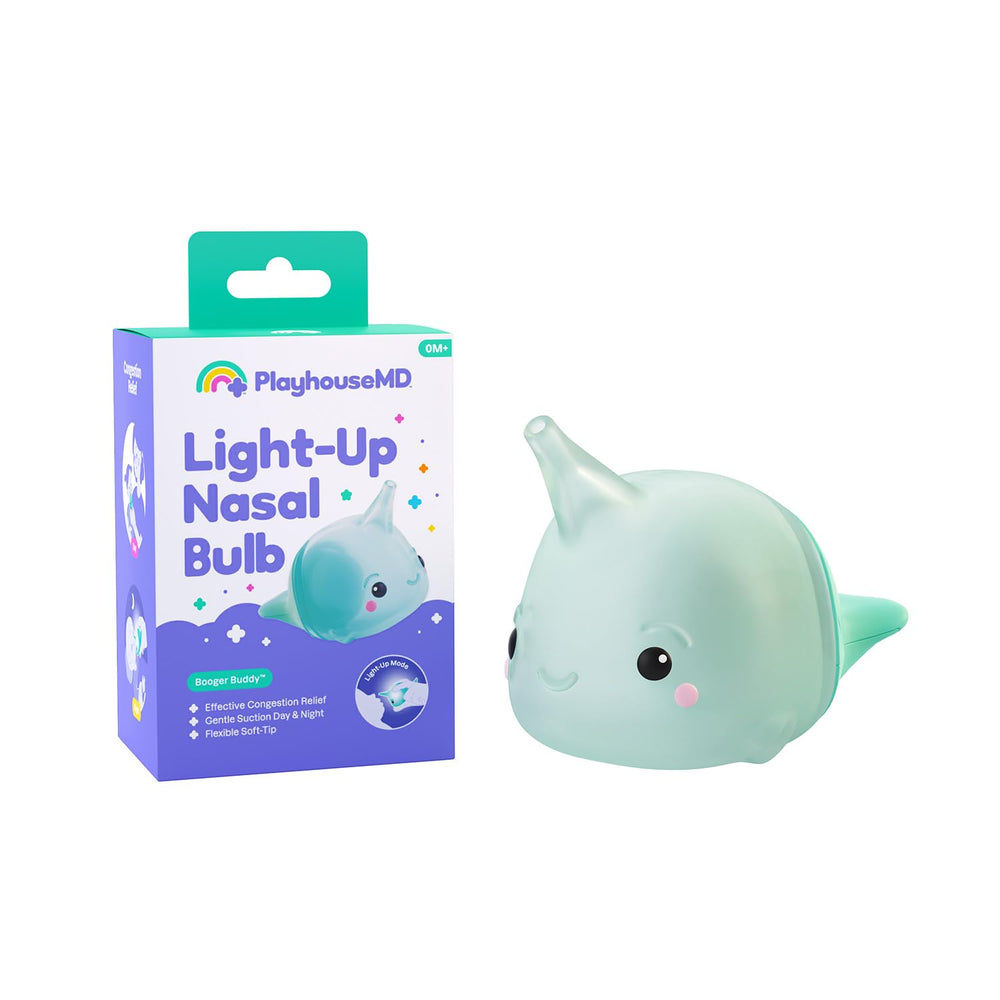 Playhouse MD Booger Buddy with LED Narwhal lights nighttime relief for babies
