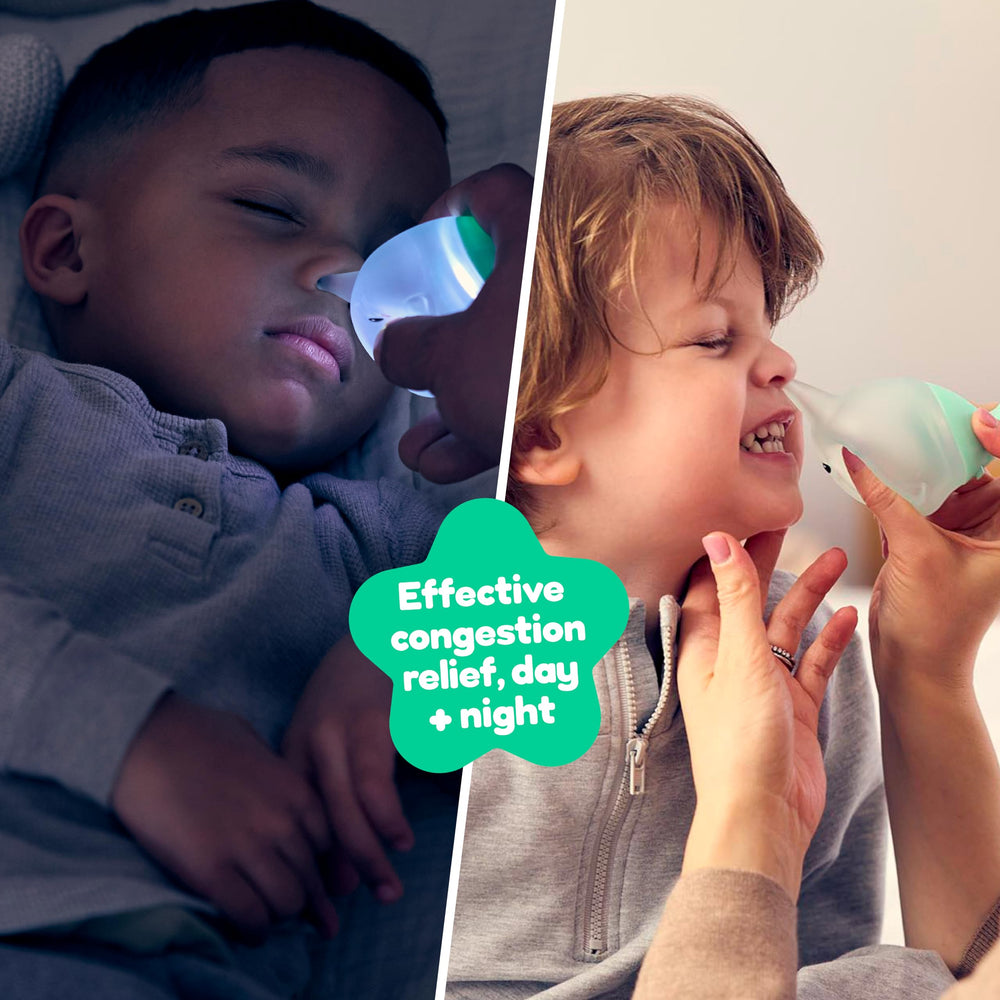 Playhouse MD Booger Buddy two-piece bulb shows cleanliness during cleaning