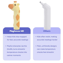 Playhouse MD thermometer ear mode provides accurate tympanic checks with minimal disruption.