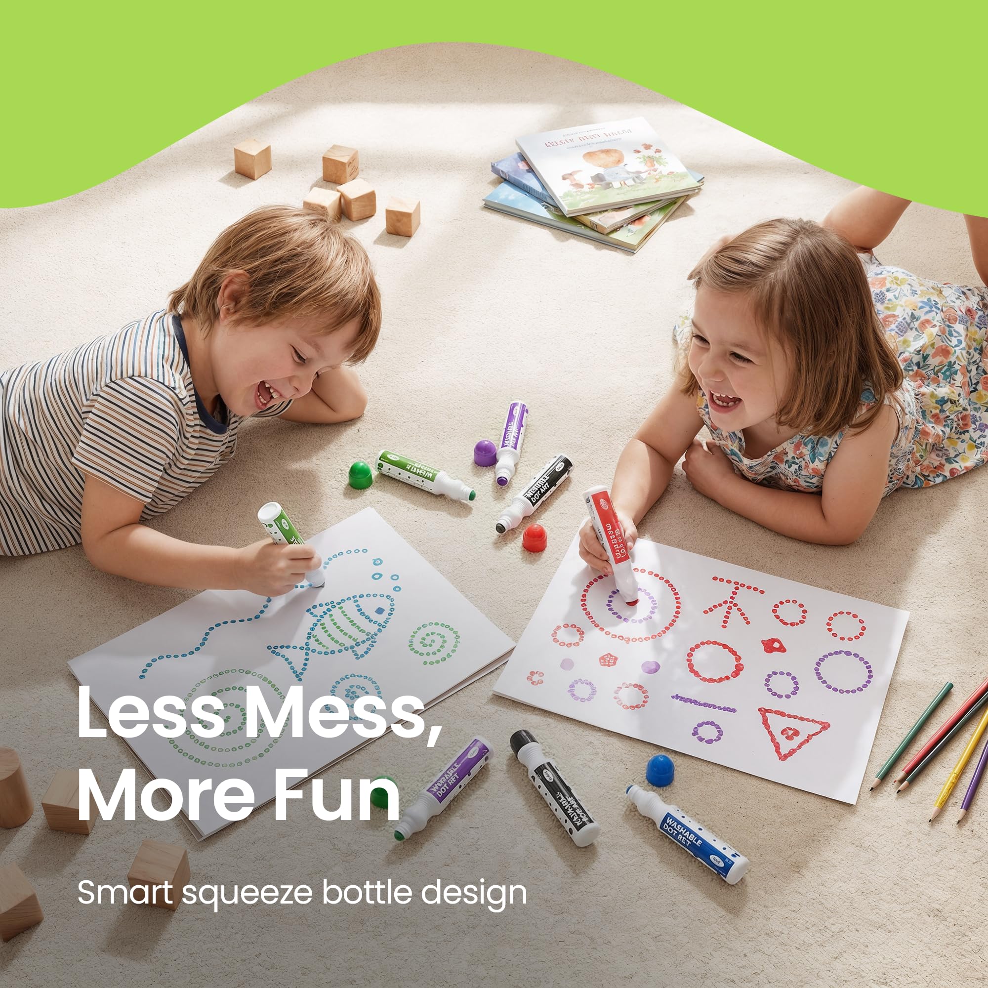 Playkidiz Darice dot markers toddler-friendly ergonomics support small-hand drawing.