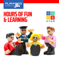 Playmags imaginative play setup with 2-inch figures sparks creative construction.
