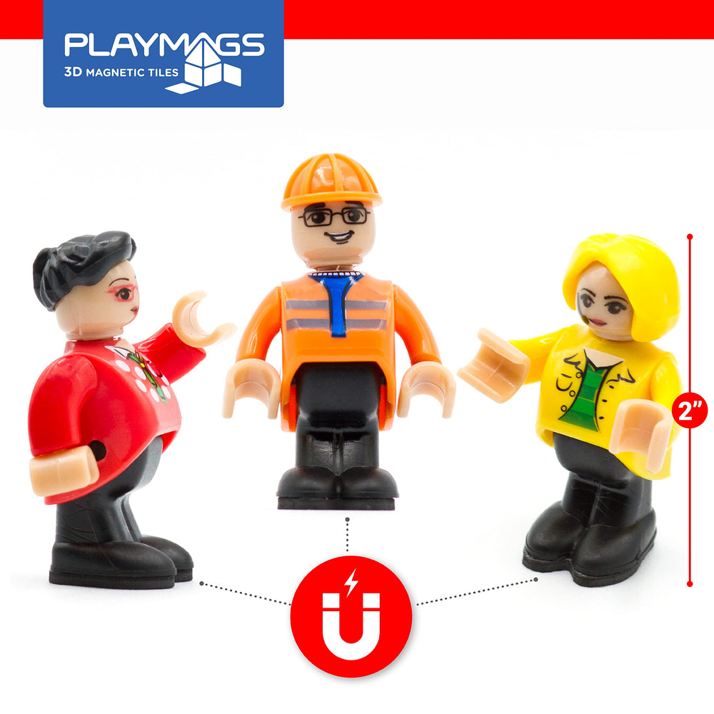 Playmags magnetic tiles compatibility adds variety without extra accessories.