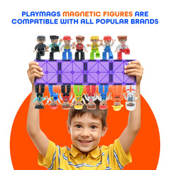 Playmags magnetic figures: arms, legs, and head rotate for dynamic storytelling and pose options.