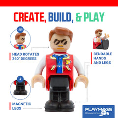 Playmags worker figure supports pretend play and early STEM exploration.