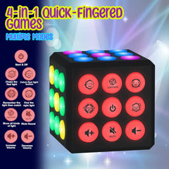 PlayRoute electronic brain cube close-up on buttons for memory challenges.