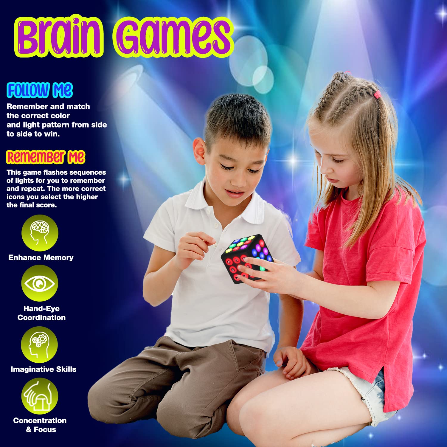 PlayRoute light-show mode displaying vibrant visuals for relaxing play.