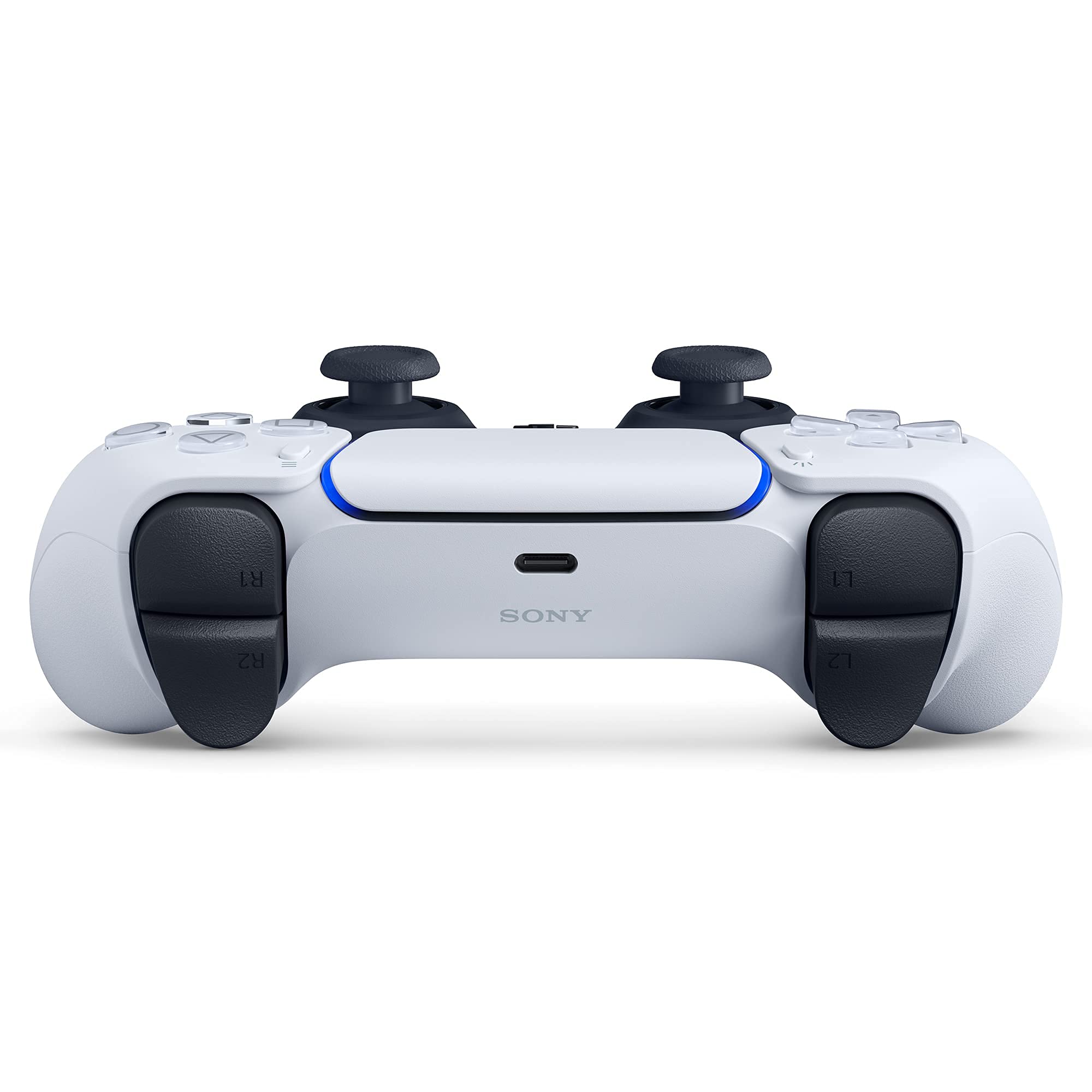 PlayStation 5 DualSense White demonstrating haptic feedback during in-game action.