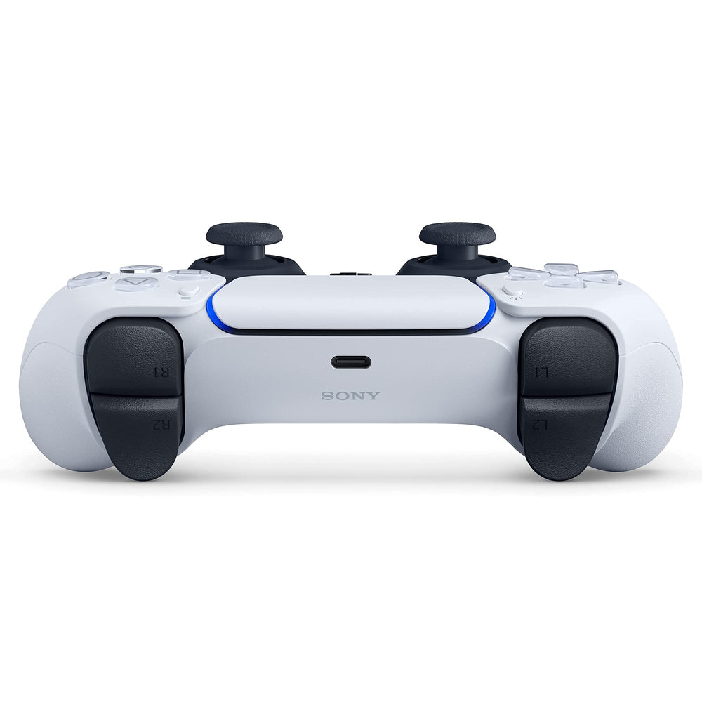 PlayStation 5 DualSense White demonstrating haptic feedback during in-game action.