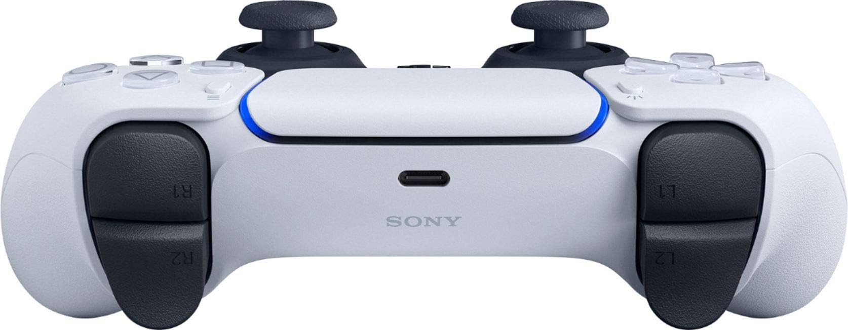PlayStation 5 DualSense White built-in mic and 3.5mm jack for quick chat.