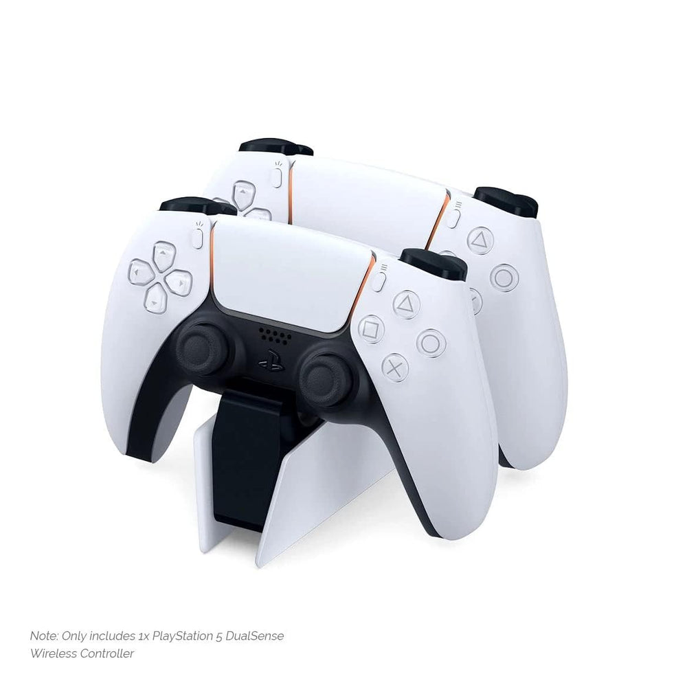 PlayStation 5 DualSense White connected to PS5 for seamless remote play setup.