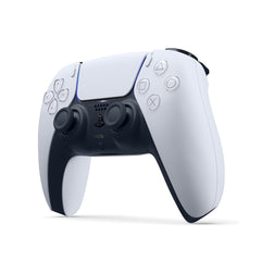PlayStation 5 DualSense White side profile showing compact silhouette for comfortable handling.