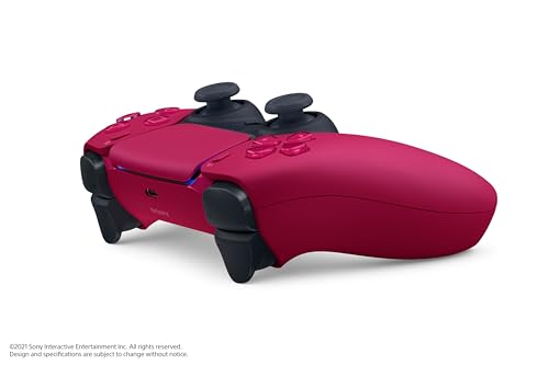 PlayStation DualSense Cosmic Red buttons close-up displays adaptive triggers