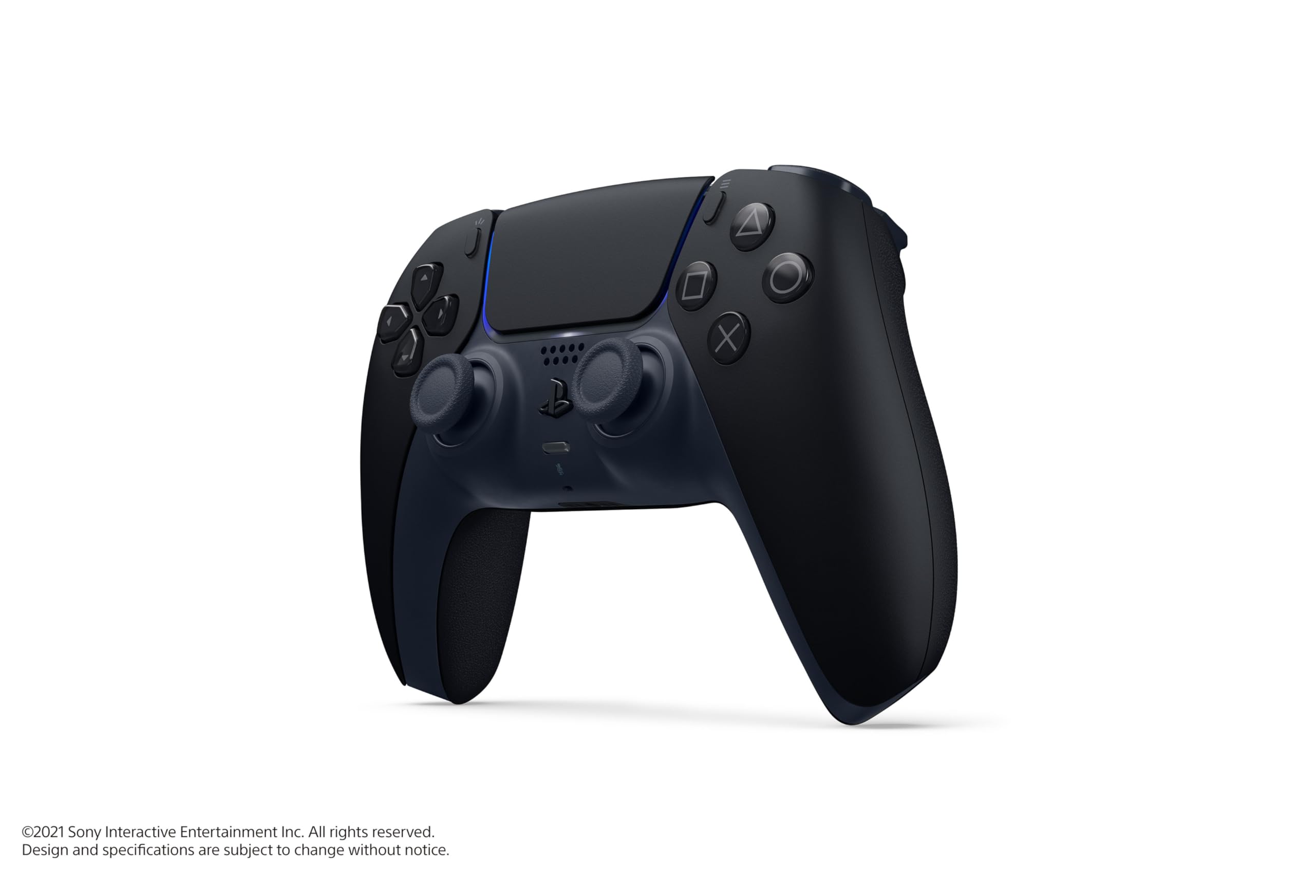 Close-up of Midnight Black DualSense joysticks for precise control.