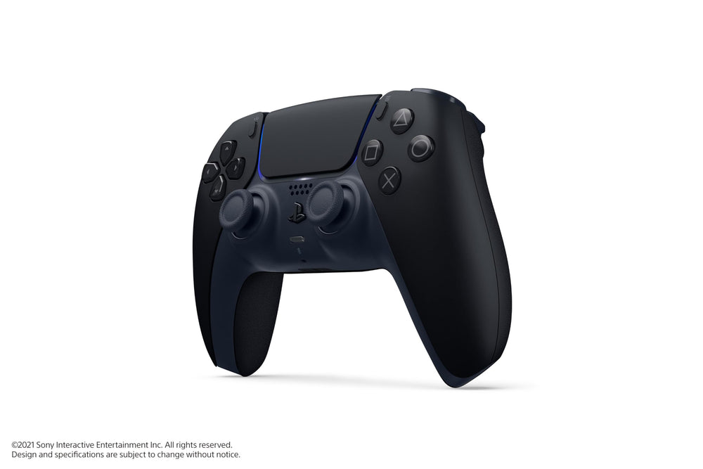Close-up of Midnight Black DualSense joysticks for precise control.
