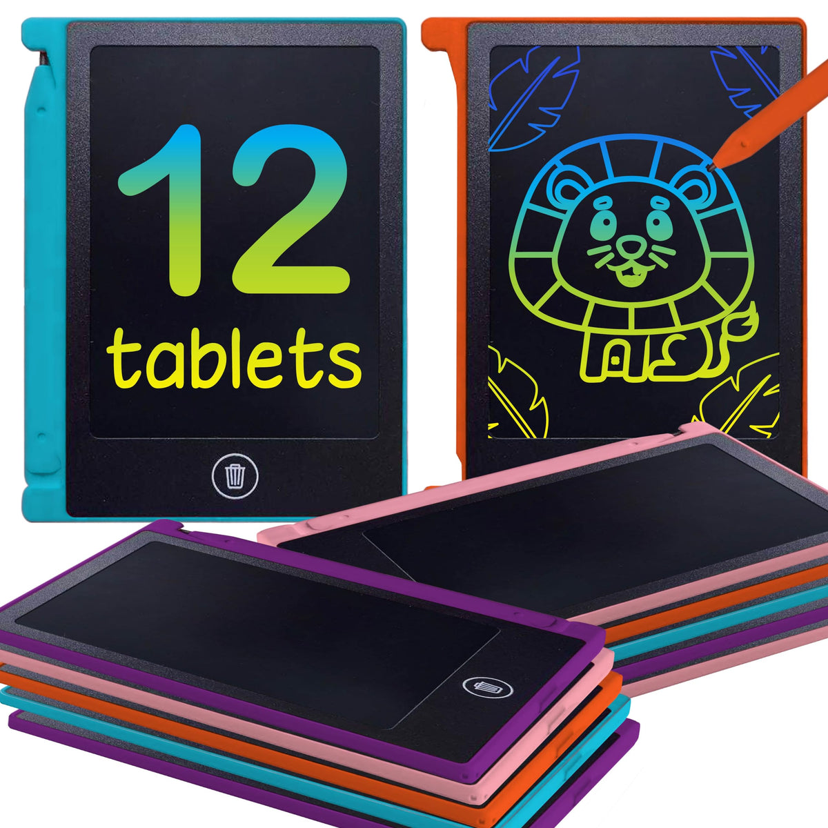 Playtapus orange mini LCD writing tablet ideal for on-the-go doodling and creativity.