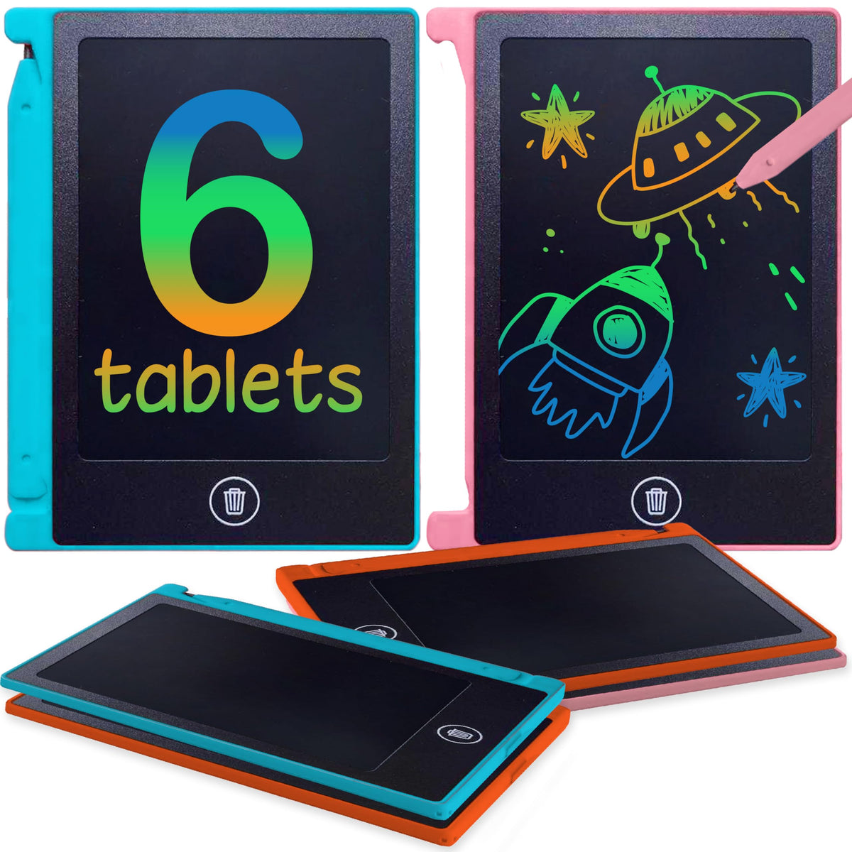 Playtapus pack6 front view LCD tablet for kids, a portable doodle board for on-the-go drawing.