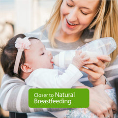Playtex anti-colic liner demonstrates air-free design to minimize air contact during feeding.