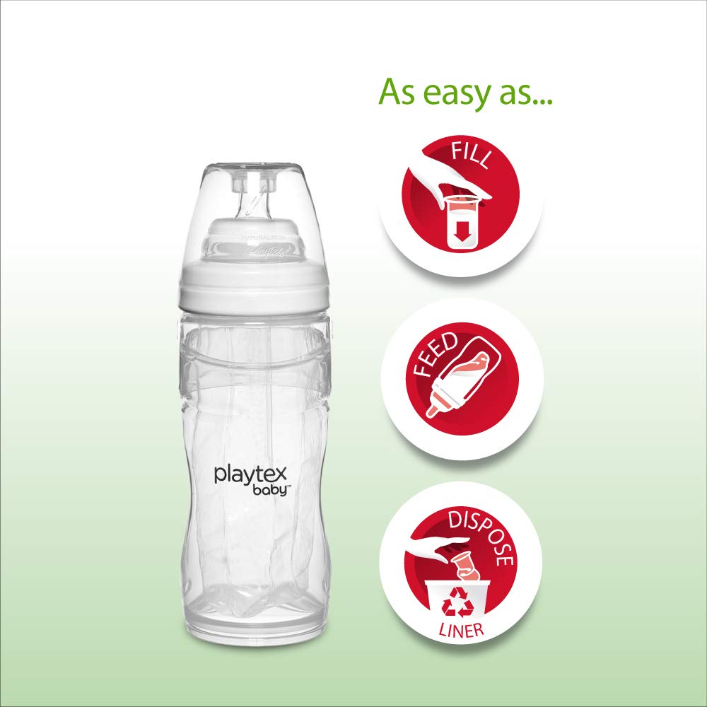 Playtex liner design promotes natural suck-swallow-breathe patterns during feeding.