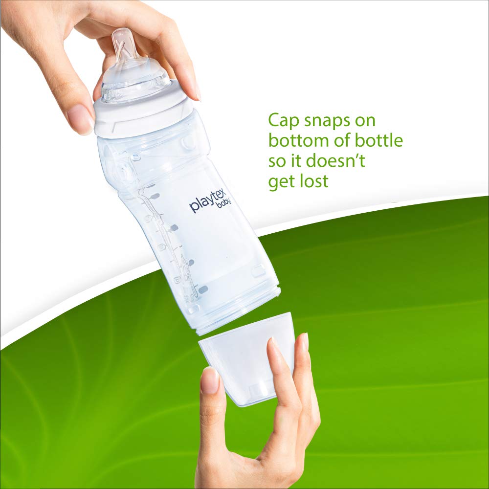 Playtex Nurser system shown in use for on-the-go feeding.