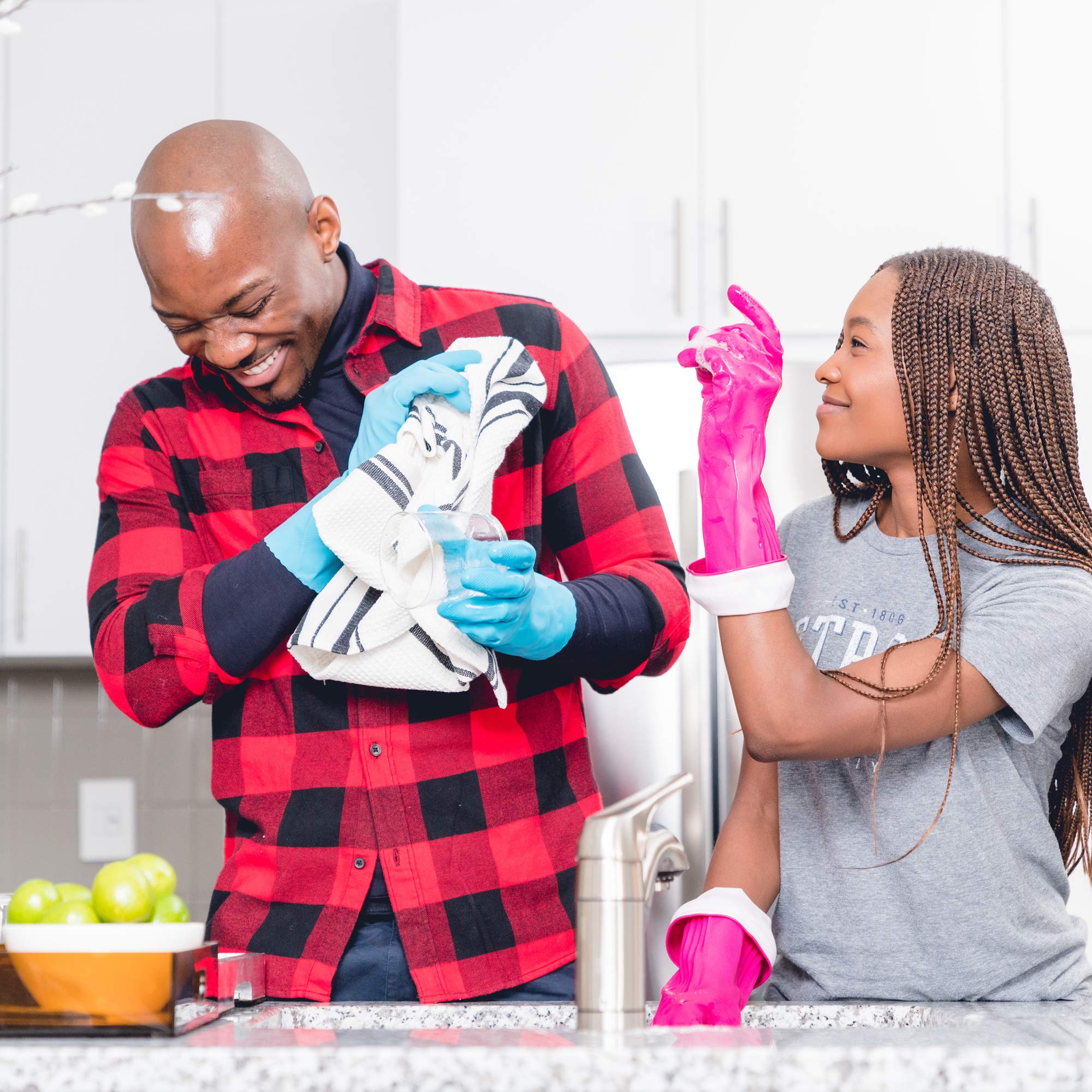 Playtex Living Gloves resist water and light chemicals.