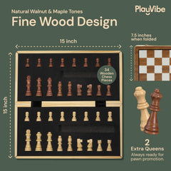 PlayVibe checkers pieces included for quick game swaps.