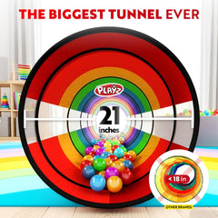 Playz extra-large tunnel indoors supports safe, active sensory exploration.