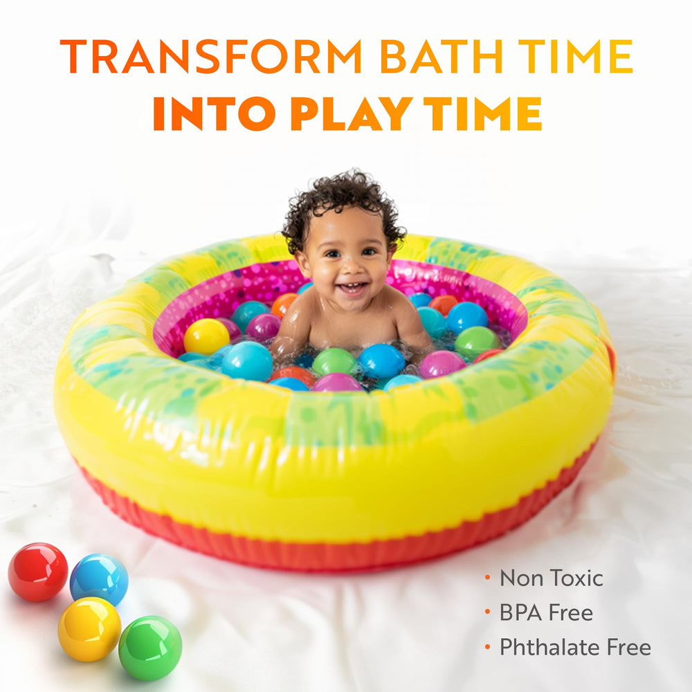 Playz purple mini ball pit balls offer soft, crush-proof fun for babies.