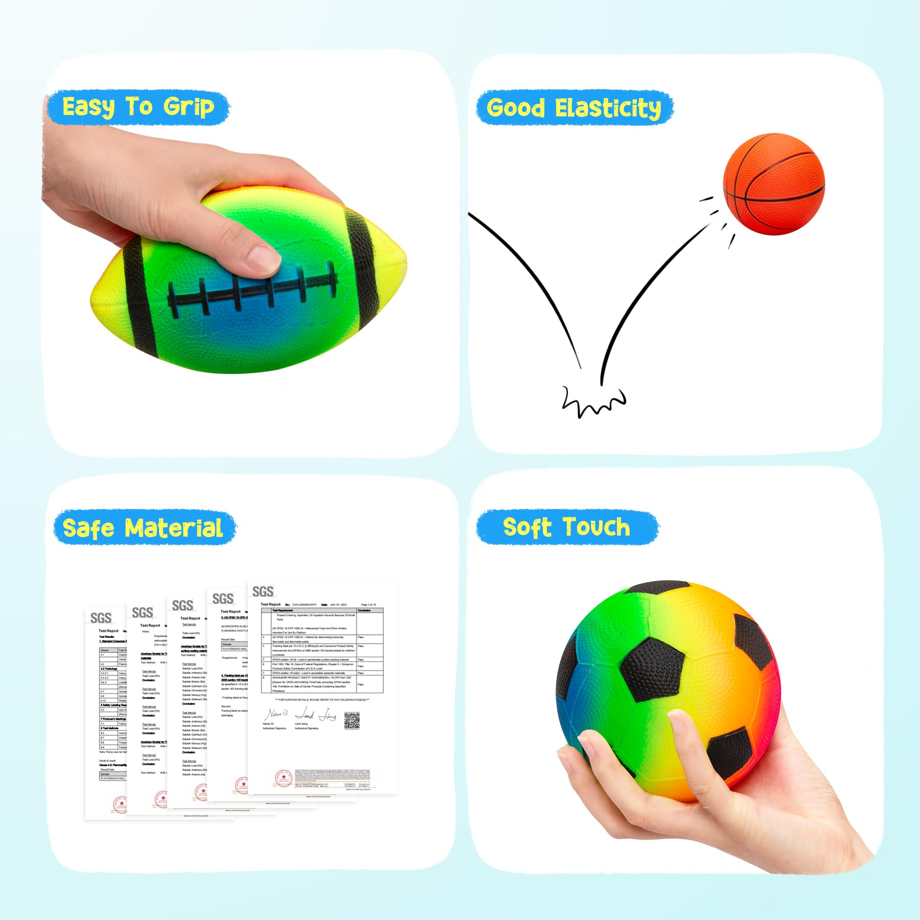 PlayZap 5-inch rainbow basketball image: easy tracking for young players.