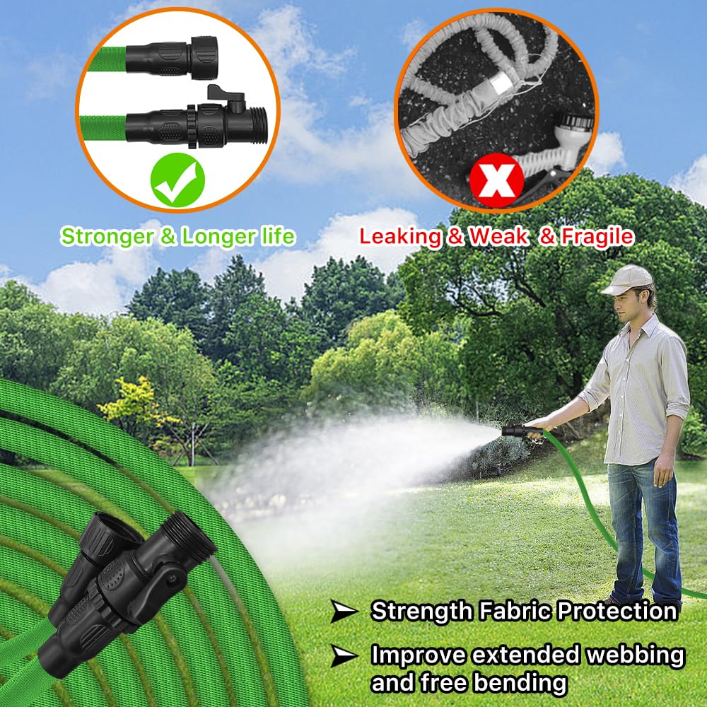 PLEASELIFT garden hose flexible outer wrap for durable, tug-resistant performance.