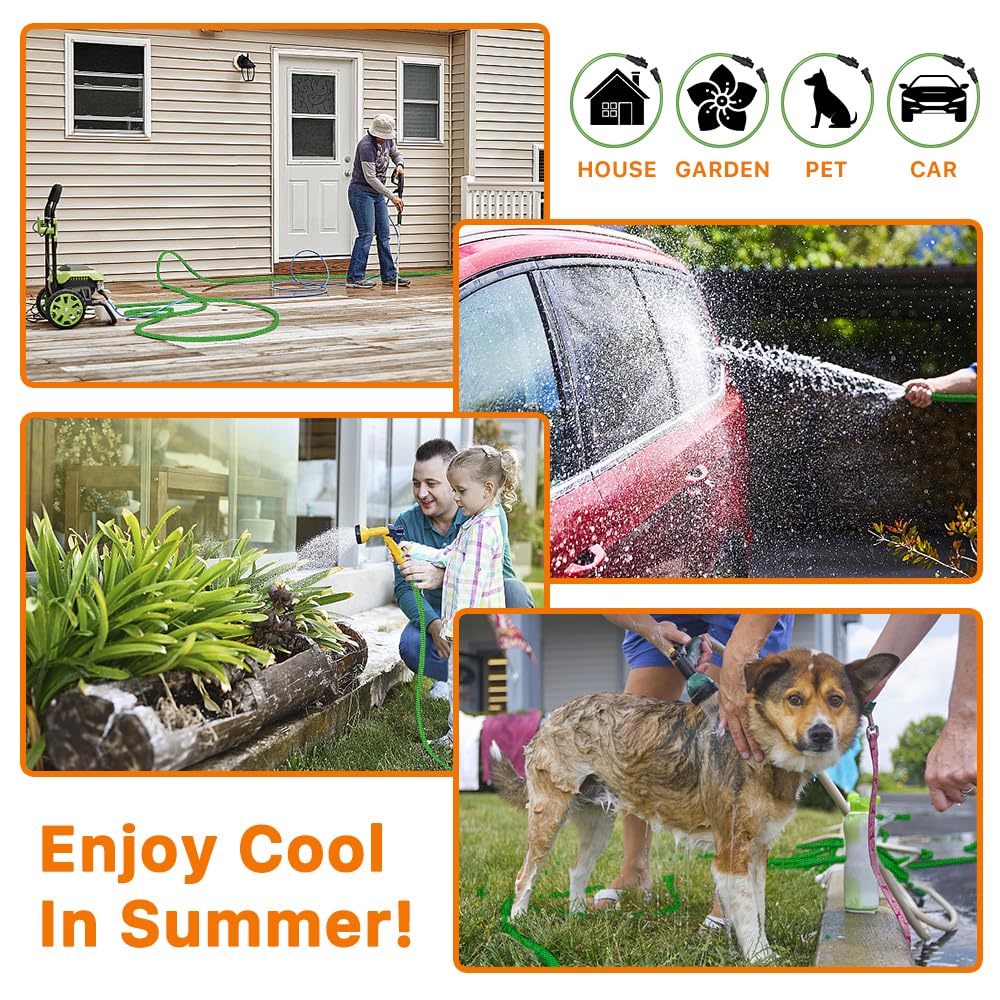 PLEASELIFT garden hose reinforced core resists kinks for reliable watering.