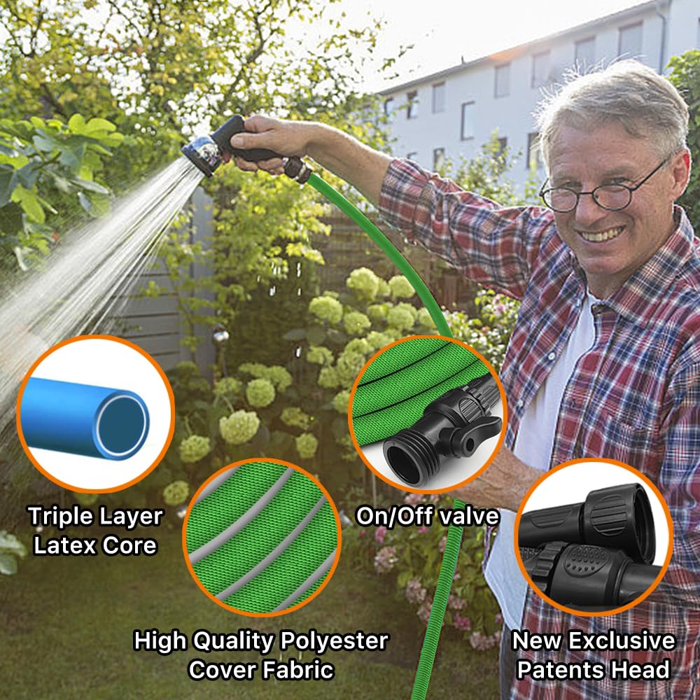 PLEASELIFT garden hose lightweight design for easy handling during yard chores.
