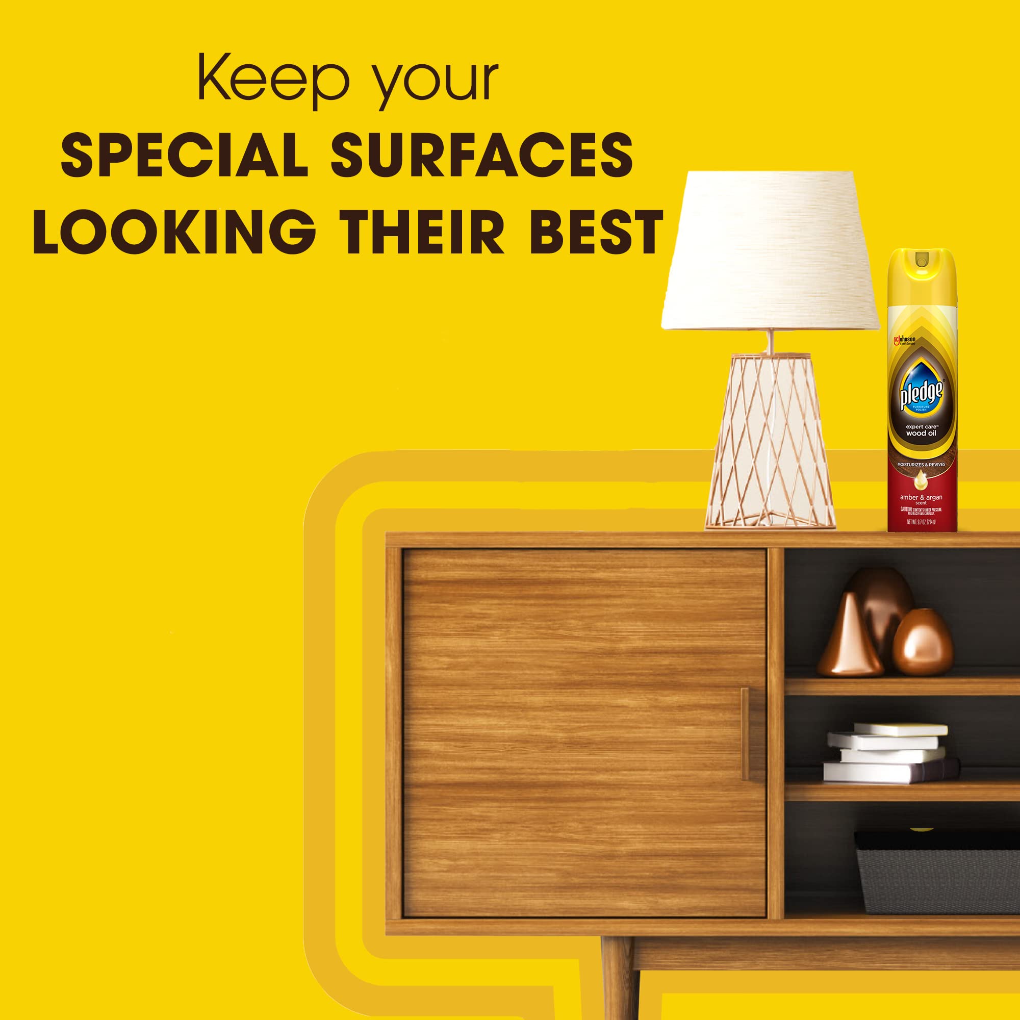 Pledge Expert Care Wood Oil revitalizes sealed leather for a refreshed look.