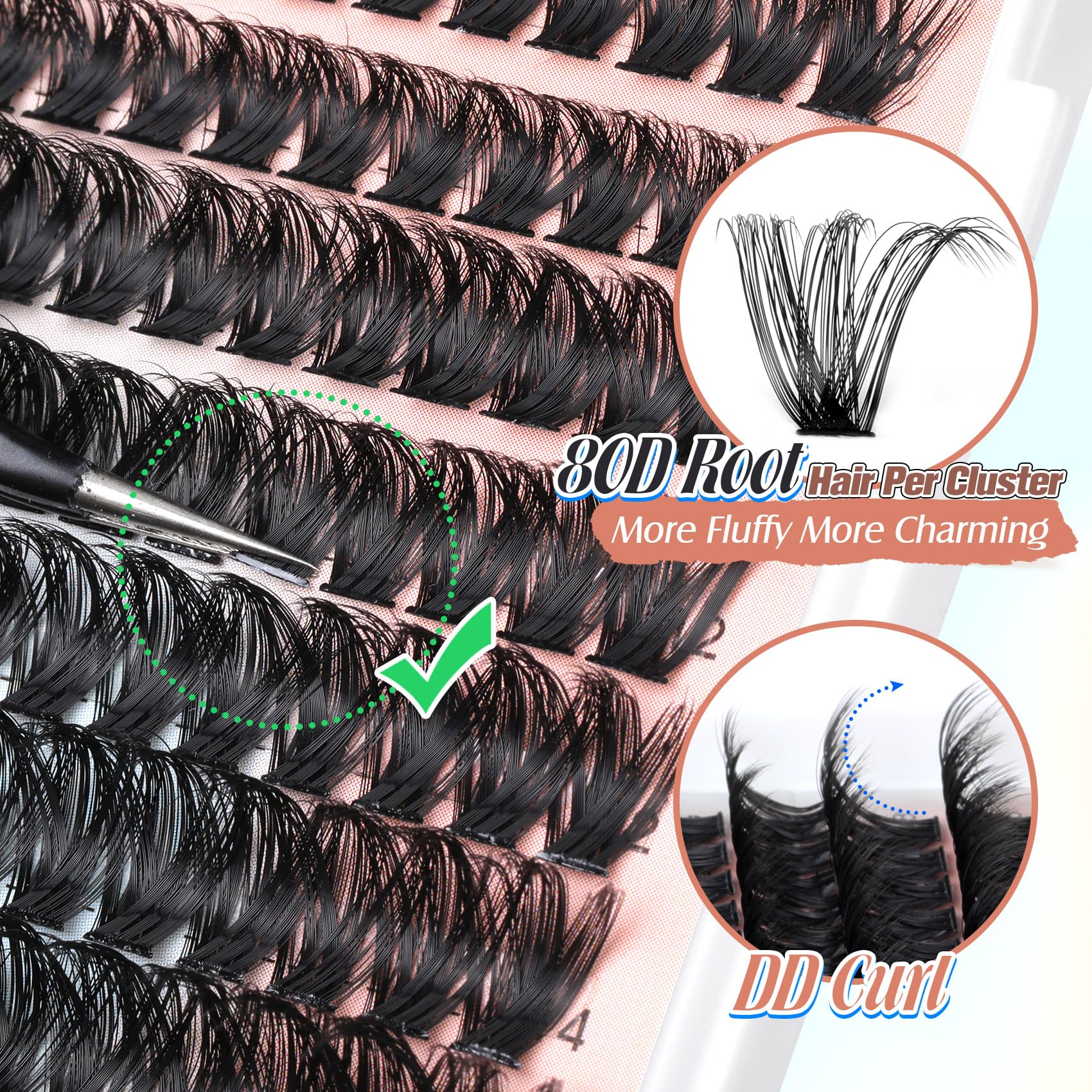 Pleell durable-reusable lashes let you reuse clusters 3-5 times with care.