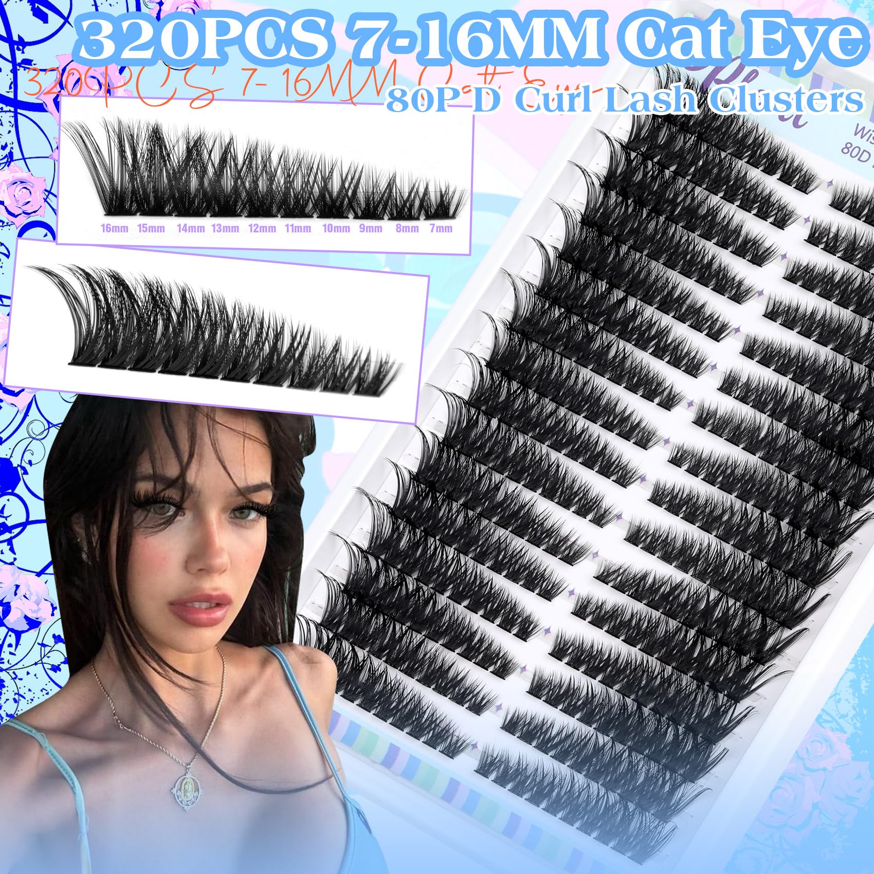 Pleell Lash Clusters soft band for seamless natural blending with your lashes.
