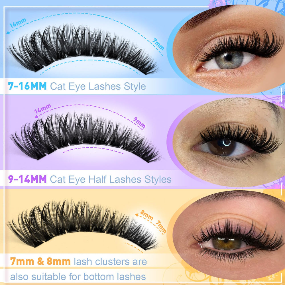 Pleell Lash Clusters wispy fibers offer lightweight comfort throughout the day.