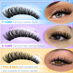 Pleell Lash Clusters wispy fibers offer lightweight comfort throughout the day.