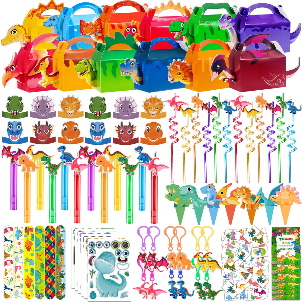 PLOUGVI 3D dinosaur boxes for vibrant party decor and easy gift bags