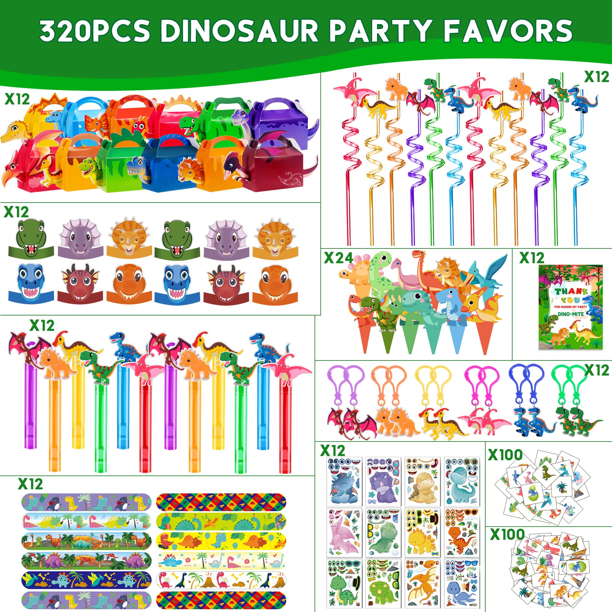 PLOUGVI dinosaur crazy straws for colorful sips and activities