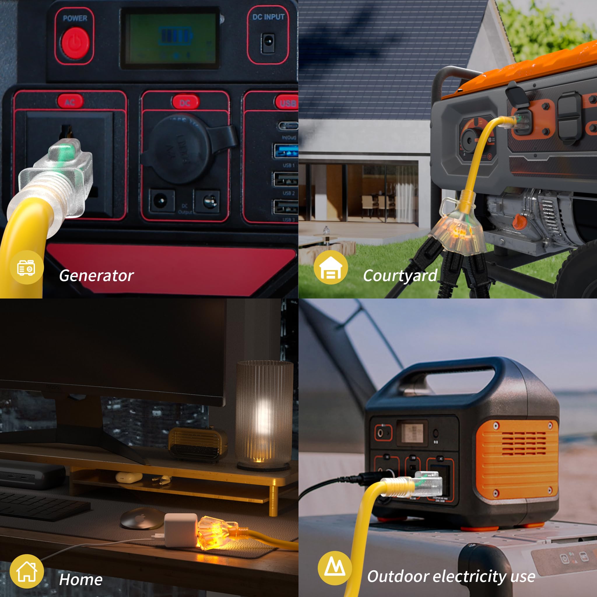 PlugSaf 1500V tested cord adds visible safety assurance during setup.