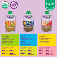 Plum Organics Mighty Builder banana-strawberry-bean-chia pouch ideal for quick snacks.