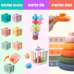 Plunack pull-string crab teaches grasp and hand strength through pulling and pressing play.