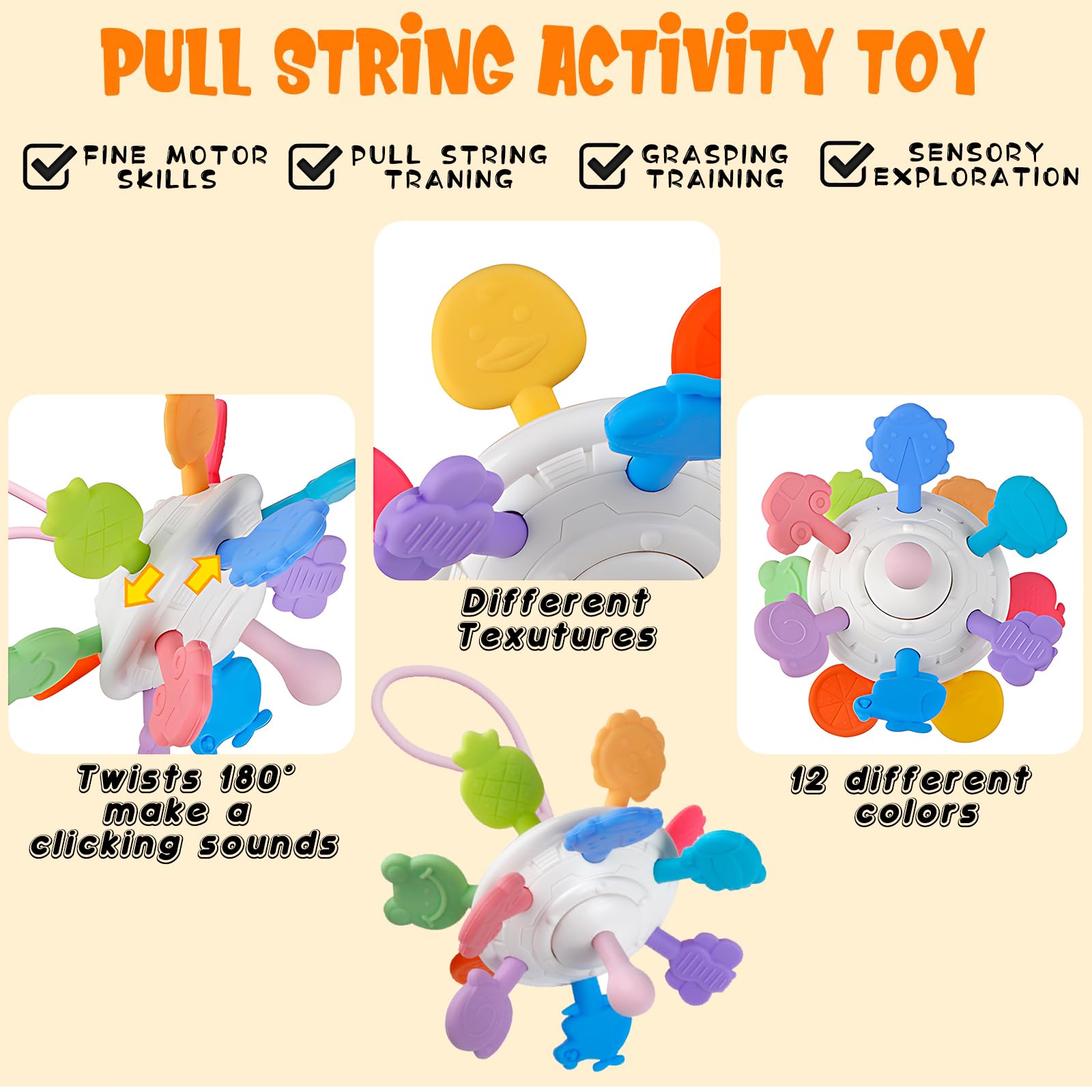 Plunack teething-toy highlights soothing textures for teething moments and exploration.