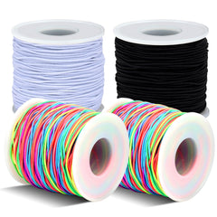 Pluralla stretchy bracelet string bundle in black and white, perfect for durable beading projects.